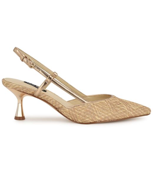 Nine West Metallic Rhonda Tapered Heel Slingback Pumps