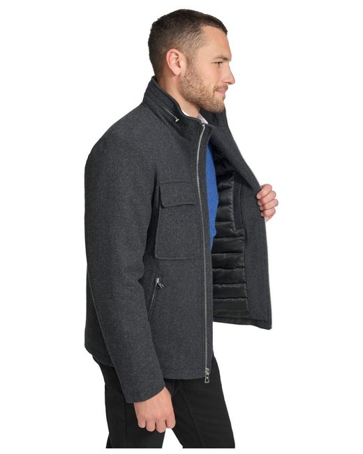Calvin Klein Gray Outerwear Jacket,dark Charcoal,large for men