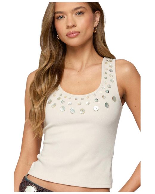 Edikted Natural Beach Babe Scoop Tank Top