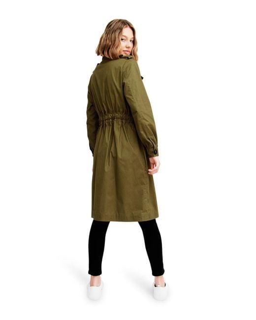 Belle & Bloom Green Carlisle Button Front Trench Coat