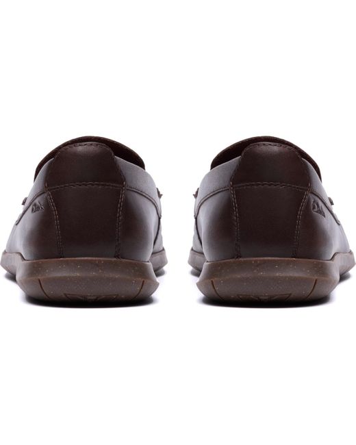 Clarks Brown Flexway Step Slip On Loafers for men