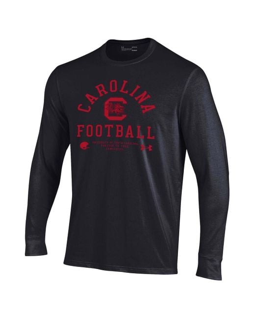 Under Armour Blue South Carolina Gamecocks 2025 Sideline Football Performance Cotton Long Sleeve T-shirt for men