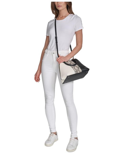 Calvin Klein Black Granite Geometric Satchel – 2 In