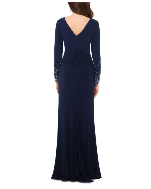 xscape long sleeve gown