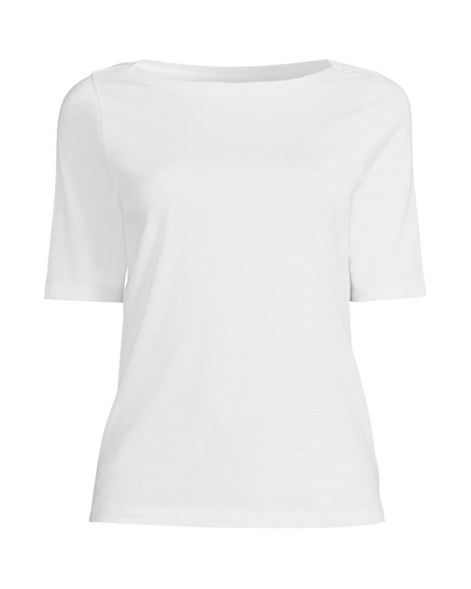 Lands' End White Petite Supima Cotton T-shirt