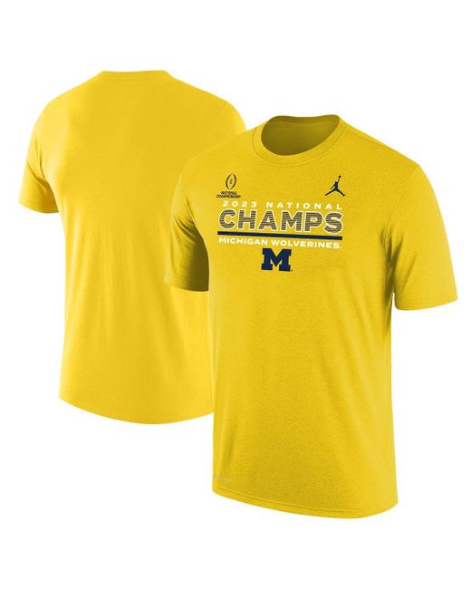 Nike Yellow Brand Michigan Wolverines College Football Playoff 2023 National Champions Performance T-shirt for men