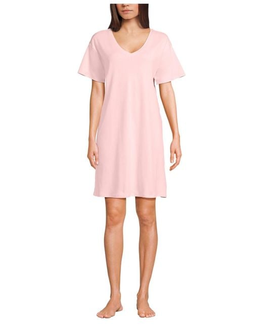 Lands' End Pink Interlock Above The Knee Nightgown