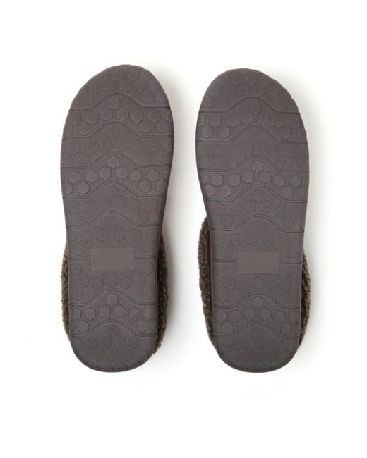 Dearfoams Brown Microsuede Moccasin Toe House Shoe Clog Slipper for men