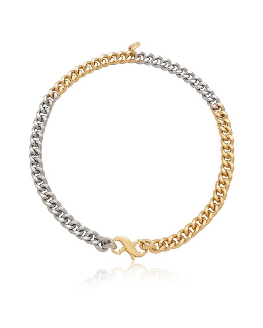 Ettika Metallic Mixed Metal Chain Link And 18k Gold Plated Necklace