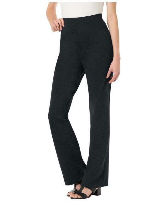 Woman Within Blue Within Tall Stretch Ponte Knit Pull-on Bootcut Pants