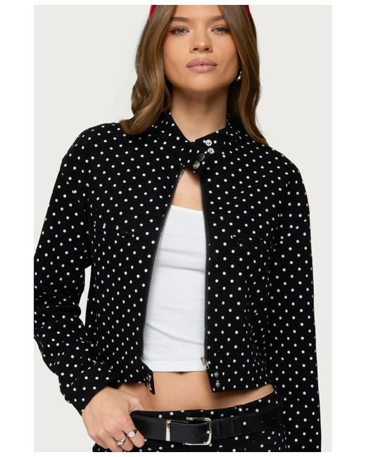 Edikted Black Tabitha Polka Dot Jacket