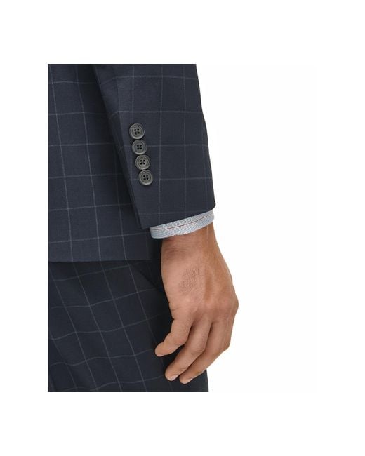 Brooks Brothers Blue Classic-fit Windowpane Suit Jacket for men