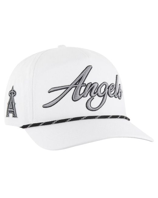 '47 White Los Angeles Angels Overhand Speckle Hitch Rope Adjustable Hat for men