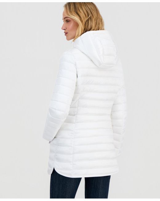 Michael Kors White Michael Packable Hooded Puffer Coat