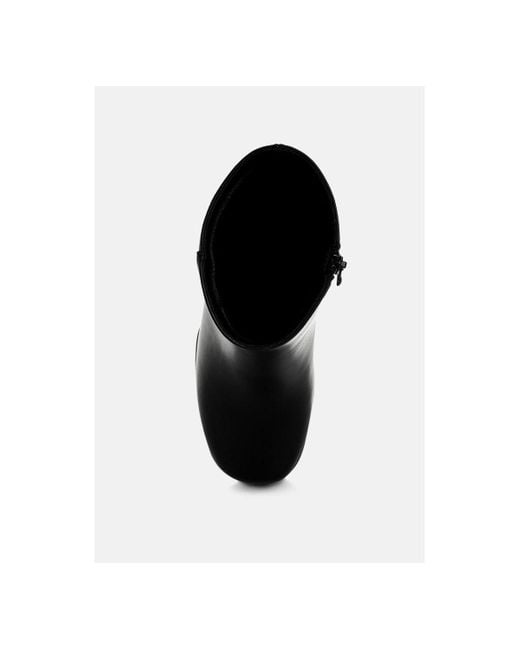 LONDON RAG Black Baltese Zip-up Chunky Boots