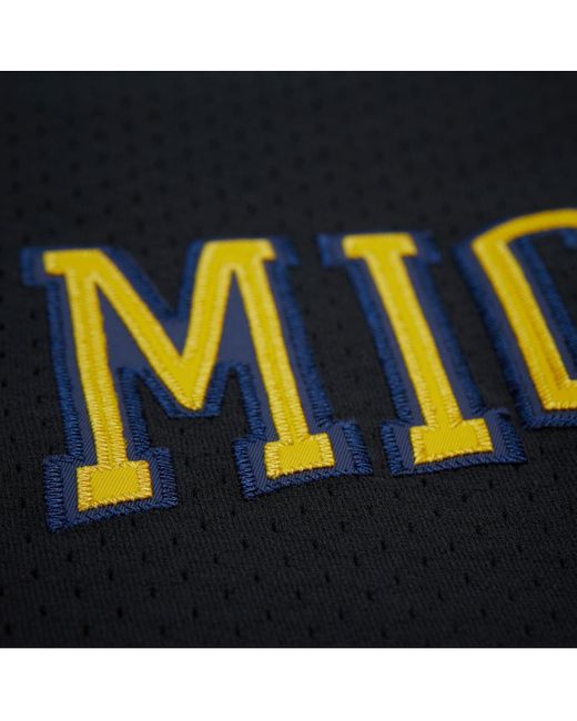 Mitchell & Ness Black Michigan Wolverines On The Clock Full-button Fashion Jersey for men