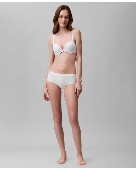 Calvin Klein White Bonded Flex Boyshort Underwear Qd3961