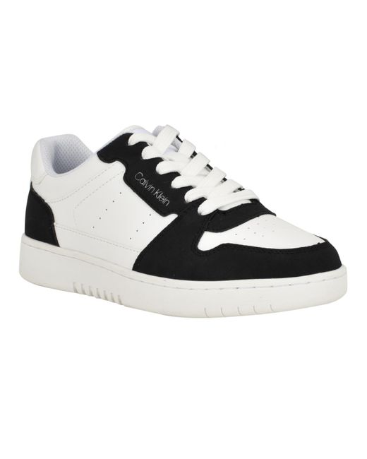 Calvin Klein Black Hattea Round Toe Lace Up Casual Sneakers