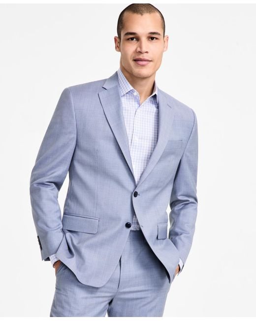 Michael Kors Blue Classic Fit Wool Blend Suit Separates Jacket for men