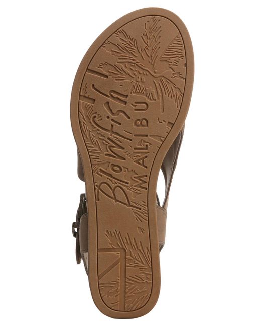 Blowfish Brown Ardice Strappy Low Wedge Sandals