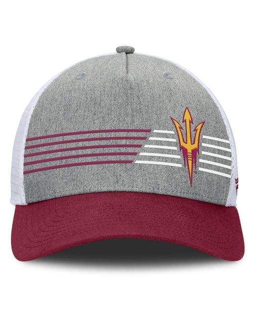 Fanatics Multicolor Heather Gray/maroon Arizona State Sun Devils Profile Trucker Adjustable Hat for men