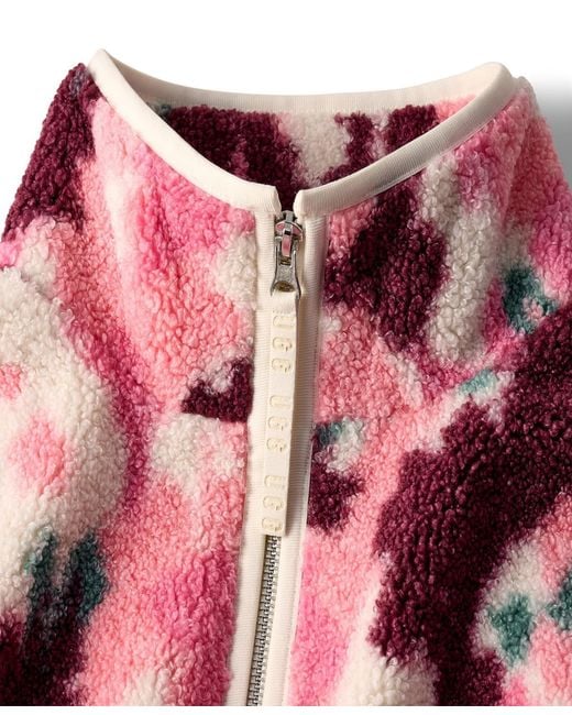 Ugg Red Full-zip Plush Fleece Jacket