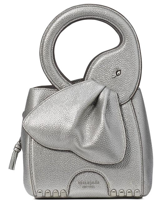 Kate Spade Ellie Metallic Pebbled Leather 3d Elephant Top Handle