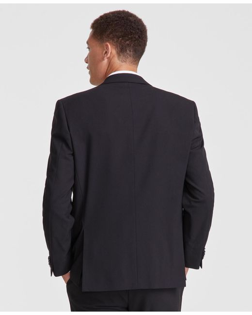 Perry Ellis Black Perry Ellis Modern-fit Solid Nested Suit for men