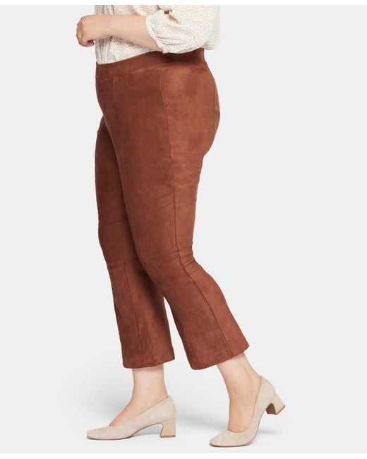 NYDJ Brown Plus Size Slim Bootcut Pull-on Pants