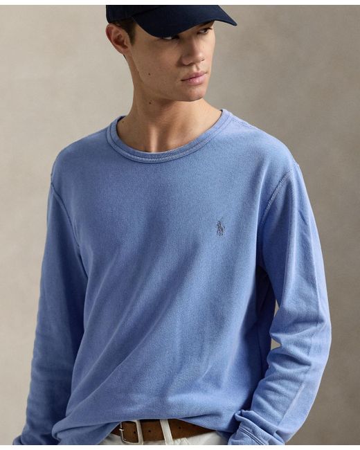 【POLO RALPH LAUREN】COTTON TERRY CREWNECKスウェット Polo Ralph Lauren Cotton Terry Crewneck Sweatshirt in Blue