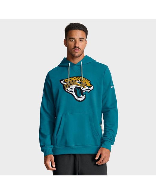 Nike Blue Jacksonville Jaguars Sideline Initial Home Performance Pullover Hoodie for men