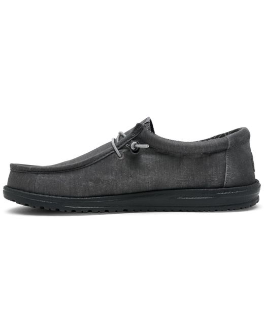 HeyDude Black Wally Stretch Canvas Slip-on Casual Moccasin Sneakers From Finish Line for men