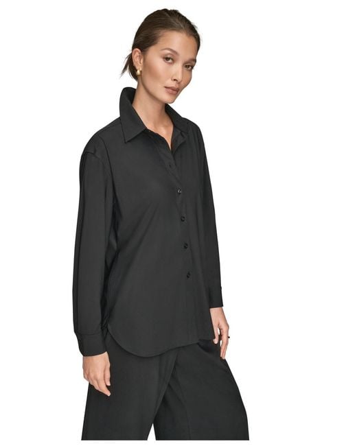 Donna Karan Weekend Black Button-down Shirt