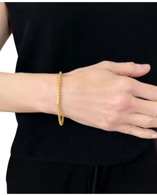 Macy's Metallic Rounded Box Link Chain Bracelet for men