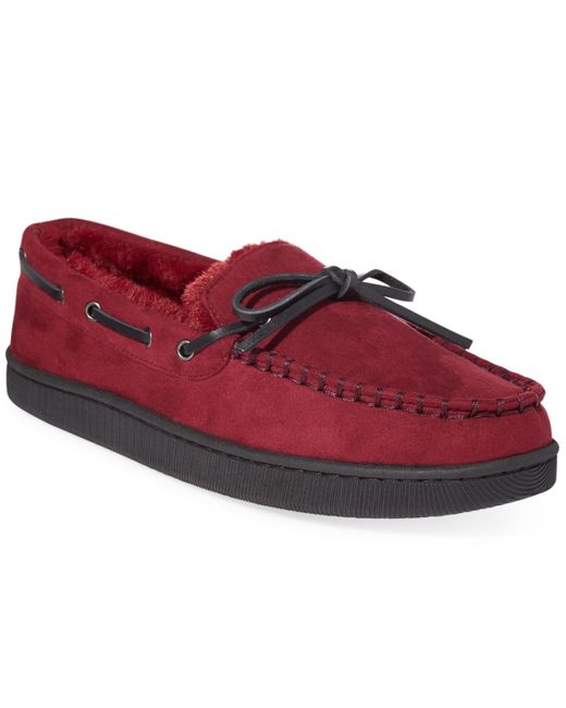 Club Room Red Moccasin Slippers for men
