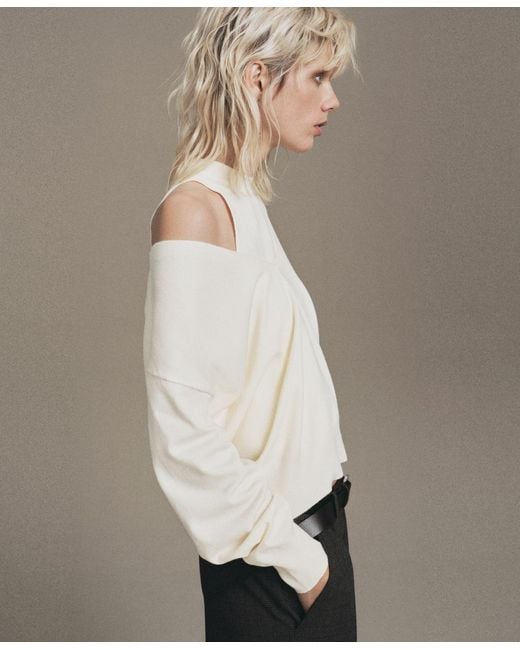 Mango Black Oversized Combined Sweater