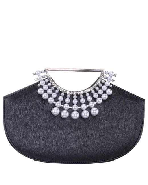 Nina Blue Crystal Encrusted Small Handle Bag