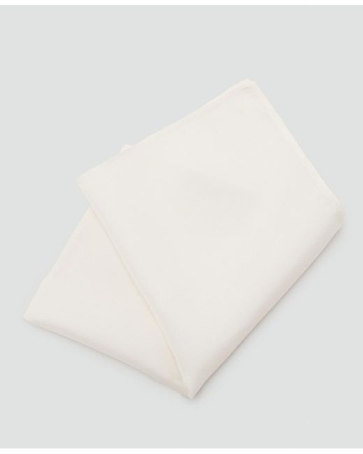 Mango White Silk Scarf for men