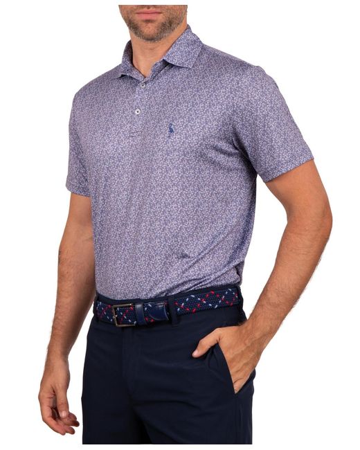 Tailorbyrd Blue Mini Ditsy Performance Polo for men