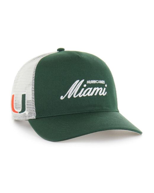 '47 Green And Miami Hurricanes Contemporary Basics Foundation Trucker Hitch Adjustable Hat