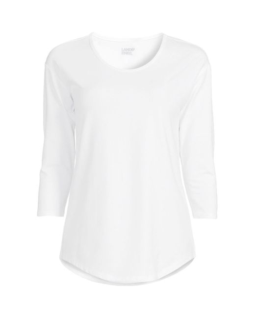 Lands' End White Lightweight Jersey Tunic T-shirt