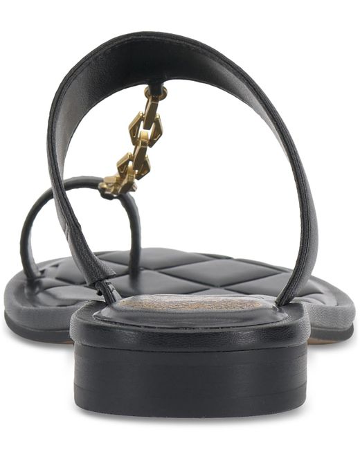 Vince Camuto Black Lexie Toe Strap Chain Sandals