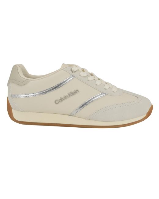 Calvin Klein White Avyenna Retro Lace-up Sneakers
