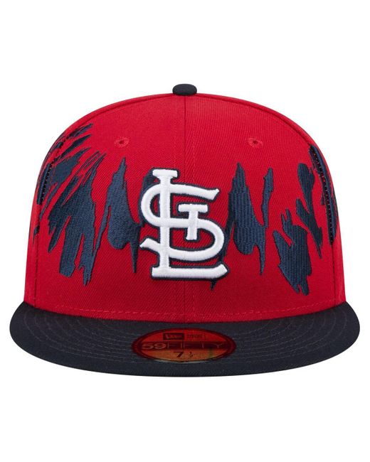 KTZ Red/navy St. Louis Cardinals Retro Pattern 59fifty Fitted Hat for men