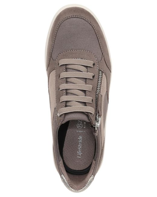 LifeStride Gray Teamplayer Washable Round Toe Slip On Sneakers