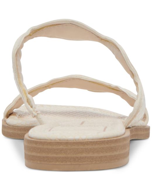 Dolce Vita White Ilva Wavy Double-strap Slide Sandals