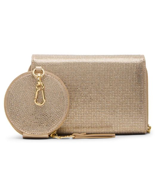 Steve Madden Natural Boxed Carina Embellished Crossbody Wallet