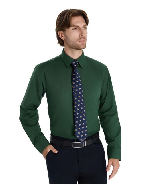 slim fit dress slacks Club Room Mens Regular Fit Performance Stretch Dress Shirt – Vanessa Jane main image 1
