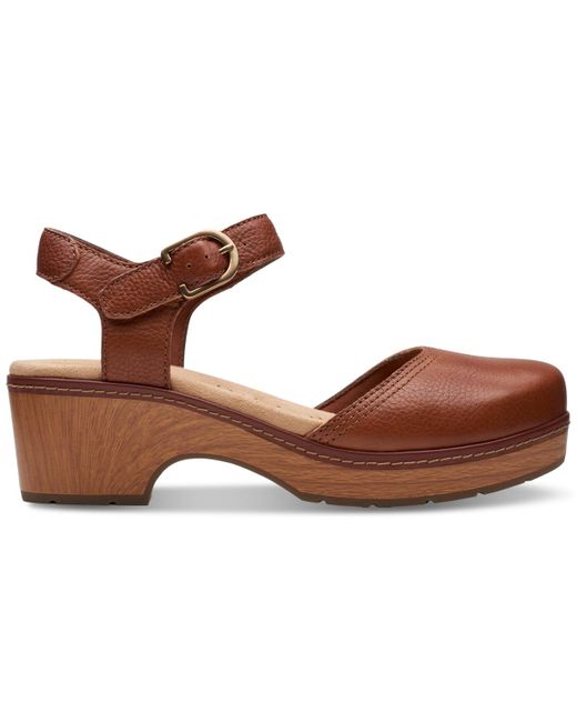 Clarks Brown Paizlee Bay Clog-style Block Heel Platform Shoes
