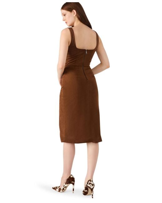 Steve Madden Brown Scoop Neck Midi Dress